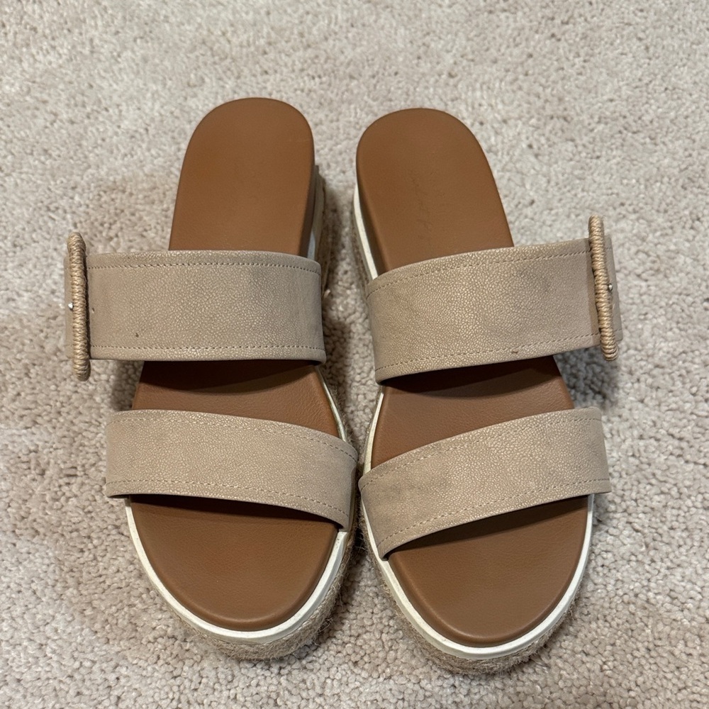 Altar'd State Beige Double Strap Sandals